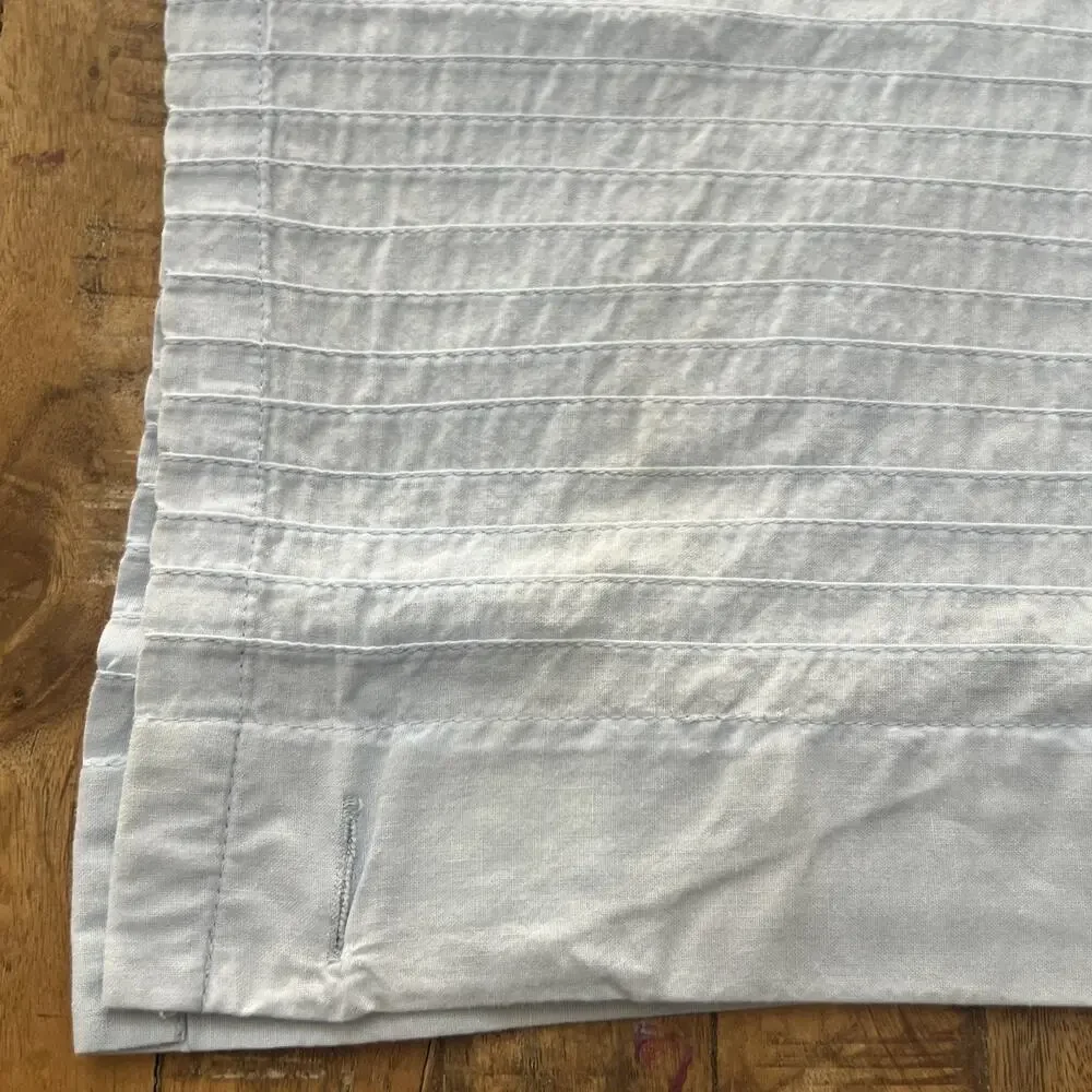 ROOTS Shower Curtain White & Blue 100% Cotton 69.5